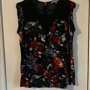 Sleeveless floral shirt